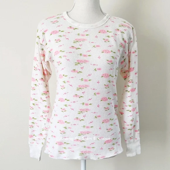 Rare Vintage 90s Dainty Floral Long Sleeve Thermal ASO Rachel Green in Friends - Picture 6 of 11